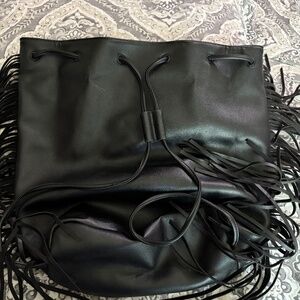 Victoria’s Secret limited edition faux leather bucket cinch backpack purse.